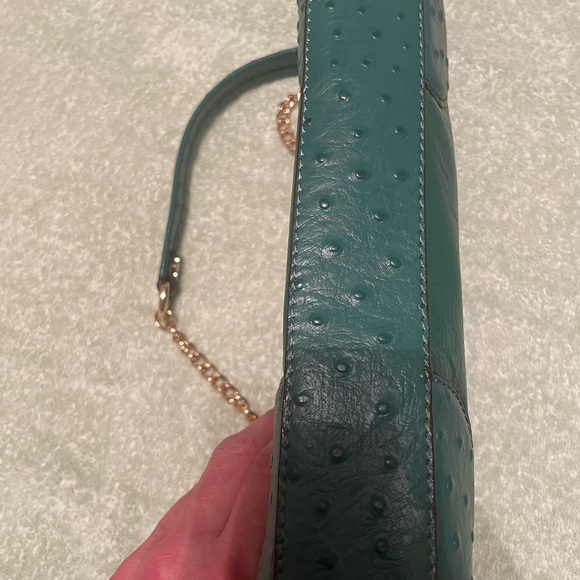 ANTONIO MELANI Emerald Green Leather Crossbody with Gold Accents - Picture 7 of 14